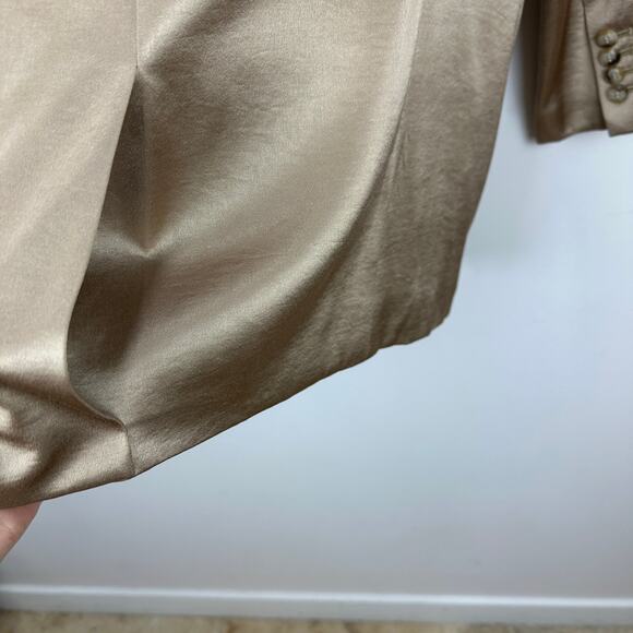 Madewell Satin Oversized Blazer Jacket Matchstick Beige Viscose Blend US 4 NWT - Picture 13 of 16